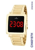 Ficha técnica e caractérísticas do produto Relógio Champion Feminino Digital Dourado Led Vermelho CH40197H