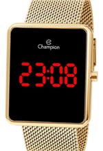 Ficha técnica e caractérísticas do produto Relógio Champion Feminino Digital Quadrado Dourado Ch40080v
