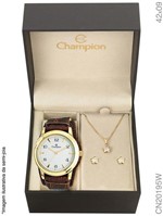 Ficha técnica e caractérísticas do produto Relógio Champion Feminino Dourado Cn20195w + Kit Brinde