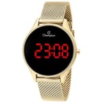 Ficha técnica e caractérísticas do produto Relógio Champion Feminino Dourado Digital Led Vermelho CH40133V