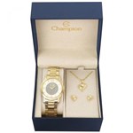 Ficha técnica e caractérísticas do produto Relógio Champion Feminino Ref: Cn25136w Dourado + Semijóia