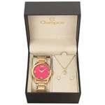 Ficha técnica e caractérísticas do produto Relógio Champion Feminino Ref: Cn26055j Dourado + Semijóia