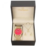 Ficha técnica e caractérísticas do produto Relógio Champion Feminino Ref: Cn26082j Dourado + Semijóia
