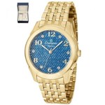 Ficha técnica e caractérísticas do produto Relógio Champion Feminino Ref: Cn26984k Dourado + Semijóia