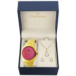 Ficha técnica e caractérísticas do produto Relógio Champion Feminino Ref: Cn27723j Dourado + Semijóia