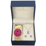 Ficha técnica e caractérísticas do produto Relógio Champion Feminino Ref: Cn27830j Dourado + Semijóia