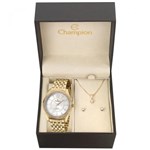 Ficha técnica e caractérísticas do produto Relógio Champion Feminino Ref: Cn29632w Dourado + Semijóia
