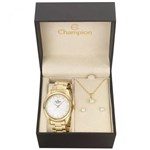 Ficha técnica e caractérísticas do produto Relógio Champion Feminino Ref: Cn29865w Dourado + Semijóia