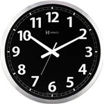 Ficha técnica e caractérísticas do produto Relógio D Parede 40cm Preto Silencioso Alumínio Herweg 6720s