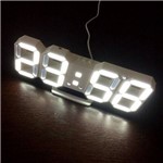 Ficha técnica e caractérísticas do produto Relógio de Mesa C/ Despertador Led Branco