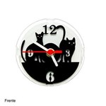 Ficha técnica e caractérísticas do produto Relógio de Mesa Decorativo Gatos - Preto