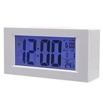 Ficha técnica e caractérísticas do produto Relógio de Mesa Digital com Despertador Termômetro e Dígitos Grandes 820 Branco