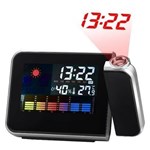 Ficha técnica e caractérísticas do produto Relógio de Mesa Digital com Projetor de Horas Despertador Temperatura e Umidade do Ar 8190