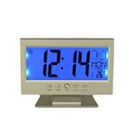 Ficha técnica e caractérísticas do produto Relógio de Mesa Digital Despertador Temperatura Led Azul