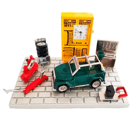Ficha técnica e caractérísticas do produto Relógio de Mesa Miniatura Garagem