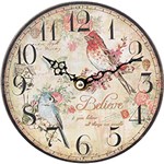 Ficha técnica e caractérísticas do produto Relógio de Mesa Oldway Pássaros Believe MDF
