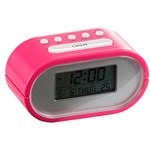 Ficha técnica e caractérísticas do produto Relógio de Mesa Plástico Despertador Slot com Medidor de Temperatura Pink Brilhante - Urban