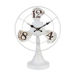 Ficha técnica e caractérísticas do produto Relógio de Mesa Ventilador Vintage 34cm - Branco