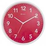 Ficha técnica e caractérísticas do produto Relógio de Parede Analógico Decorativo Mecanismo Step Herweg Vermelho 6182-044