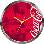 Ficha técnica e caractérísticas do produto Relógio de Parede Coca-Cola Metal Landscape Rio de Janeiro Vermelho