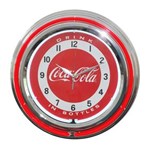 Ficha técnica e caractérísticas do produto Relógio de Parede Coca-Cola Neon Double Color - Vermelho