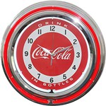 Ficha técnica e caractérísticas do produto Relógio de Parede Coca-Cola Plástico Neon Double Colorido