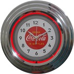 Ficha técnica e caractérísticas do produto Relógio de Parede Coca-Cola Plástico Neon Single Colorido