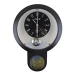 Ficha técnica e caractérísticas do produto Relógio de Parede com Pêndulo Medidor Temperatura e Umidade