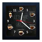 Ficha técnica e caractérísticas do produto Relógio De Parede Decorativo Caixa Alta Tema Cafés