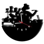 Ficha técnica e caractérísticas do produto Relógio de Parede Decorativo Chefe de Cozinha - Preto