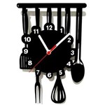 Ficha técnica e caractérísticas do produto Relógio de Parede Decorativo Cozinha - Preto