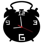 Ficha técnica e caractérísticas do produto Relógio de Parede Decorativo Despertador - Preto
