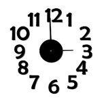 Ficha técnica e caractérísticas do produto Relógio de Parede Decorativo Fixo Preto