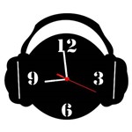 Ficha técnica e caractérísticas do produto Relógio de Parede Decorativo Headphone com 28 Cm