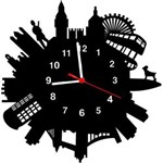 Ficha técnica e caractérísticas do produto Relógio de Parede Decorativo Londres - Preto