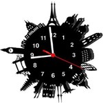 Ficha técnica e caractérísticas do produto Relógio de Parede Decorativo Monumentos 2 - Preto