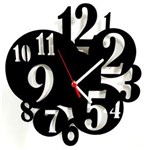 Ficha técnica e caractérísticas do produto Relógio de Parede Decorativo Números - Preto