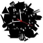 Ficha técnica e caractérísticas do produto Relógio de Parede Decorativo Utensílios - Preto