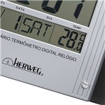 Ficha técnica e caractérísticas do produto Relógio de Parede Digital 6401-34 29x19x2 Cm Preto - Herweg