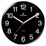 Ficha técnica e caractérísticas do produto Relógio de Parede Disco 5608/02 22cm Preto Haller
