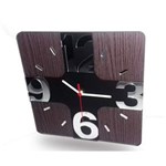 Ficha técnica e caractérísticas do produto Relógio de Parede em Madeira Laminada com Números 3D Espelho