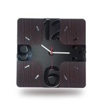 Ficha técnica e caractérísticas do produto Relógio de Parede em Madeira Mdf Laminado com Números 3D em Espelhos