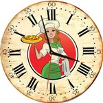 Ficha técnica e caractérísticas do produto Relógio de Parede Estilo Rústico Chefe Cozinha 30 Cm
