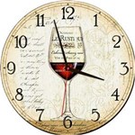 Ficha técnica e caractérísticas do produto Relógio de Parede Estilo Rústico Retrô Taça de Vinho 30 Cm