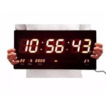 Ficha técnica e caractérísticas do produto Relógio de Parede Grande Led Digital Calendário Temperatura