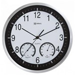 Relógio de Parede Higrômetro Termômetro Herweg 6416 021 Branco