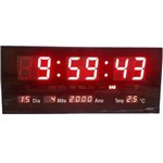 Ficha técnica e caractérísticas do produto Relógio de Parede LED Digital Temperatura Calendário Pequena
