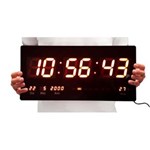 Ficha técnica e caractérísticas do produto Relógio de Parede Led Digital Termômetro Alarme e Calendário - 4600