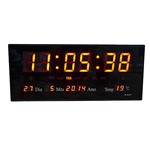 Ficha técnica e caractérísticas do produto Relógio de Parede Led Digital Termômetro Alarme e Calendário - 3615