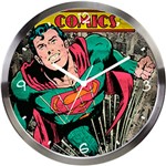 Ficha técnica e caractérísticas do produto Relógio de Parede Metal DC Superman Verde Comics Colorido